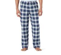 Amazon Essentials Herren Pyjamahose aus Baumwoll-Stretch-Popeline, Schlafanzug, Lang, Indigo Ländliches Karo, M