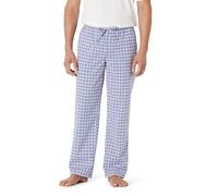 Amazon Essentials Herren Pyjamahose aus Baumwoll-Stretch-Popeline, Schlafanzug, Lang, Kornblumenblau Check, L