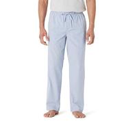 Amazon Essentials Herren Pyjamahose aus Baumwoll-Stretch-Popeline, Schlafanzug, Lang, Kornblumenblau Thin Stripe, XS