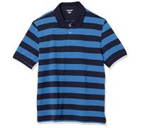 Amazon Essentials Herren Regular-fit Cotton Pique Polo Hemd, Mehrfarbig (Blue/Navy Rugby Stripe), (Herstellergröße: X-Large)