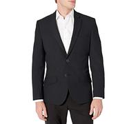 Amazon Essentials Herren Schmal Geschnittener Stretch-Blazer mit Langen Ärmeln und Knopfleiste vorne, Schwarz, 48
