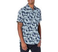 Amazon Essentials Herren Slim Fit Bedrucktes Kurzarmhemd aus 100% Baumwolle