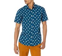 Amazon Essentials Herren Slim Fit Bedrucktes Kurzarmhemd aus 100% Baumwolle