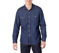 Amazon Essentials Herren Slim-Fit-Jeanshemd Mit Langen Ärmeln Und Druckknöpfen, Blau, M