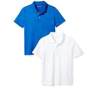 Amazon Essentials Jungen Active Performance Poloshirt, 2er Pack, Königsblau/Weiß, XX-Large