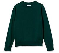 Amazon Essentials Jungen Einheitlicher Pullover aus Baumwolle mit Rundhalsausschnitt, Grün, 6-7 Jahre