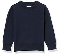 Amazon Essentials Jungen Einheitlicher Pullover aus Baumwolle mit Rundhalsausschnitt, Marineblau, 9 Jahre