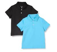Amazon Essentials Jungen Kurzärmlige Active Performance Poloshirts, 2er-Pack, Aquablau/Schwarz, 11-12 Jahre