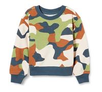 Amazon Essentials Jungen Regular-Fit-Sweatshirt mit Rundhalsausschnitt, Dunkles Marineblau Tarnmuster, 11-12 Jahre