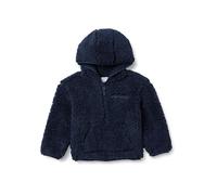 Amazon Essentials Jungen Relaxed-Fit Einfarbiger Teddy Sherpa-Kapuzenpullover mit halbem Reißverschluss, Marineblau, 8 Jahre