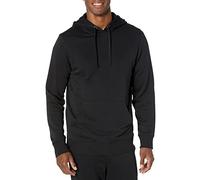Amazon Essentials Leichter Langarm-Kapuzenpullover für Herren, French Terry, Schwarz, Größe L