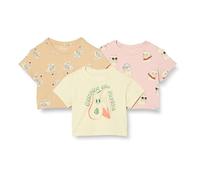 Amazon Essentials Mädchen Kurzärmelige T-Shirts, 3er-Pack, Coole Katze/Tiger/Tropische Früchte, 6-7 Jahre