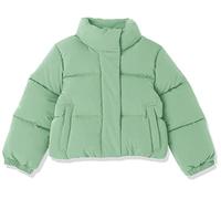 Amazon Essentials Mädchen Kurze Steppjacke Mit Durchgehendem Reißverschluss (Aus Mattem Oder Sherpa Fleece, Gesteppt), Salbeigrün, 8 Jahre