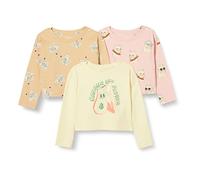 Amazon Essentials Mädchen Langarmshirt, 3er-Pack, Coole Katze/Tiger/Tropische Früchte, 9 Jahre