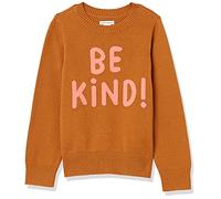 Amazon Essentials Mädchen Pullover mit Rundhalsausschnitt, Karamell/Rosa, 9 Jahre