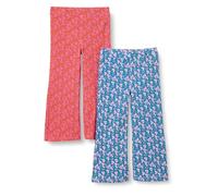 Amazon Essentials Mädchen Schlag-Leggings aus Baumwoll-Stretch, 2er Pack, Blau Posey Floral/Intensive Rosa Posey Floral, 8-9 Jahre