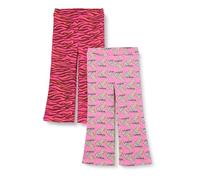 Amazon Essentials Mädchen Schlag-Leggings aus Baumwoll-Stretch, 2er Pack, Rosa Leopardenmuster/Rosa Zebra, 3 Jahre