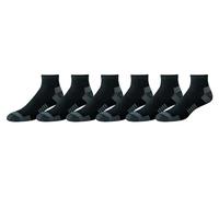 Amazon Essentials Men's 6-Pack Performance Cotton Cushioned Athletic Ankle Socks, Black, Shoe Size: 12-16