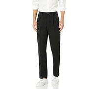 Amazon Essentials Men's Classic-Fit Wrinkle-Resistant Pleated Chino Pant, True Black, 30W x 34L