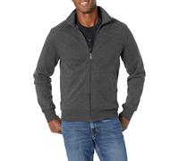 Amazon Essentials Men's Full-Zip Fleece Mock Neck Sweatshirt Sweater, -Charcoal Heather, Large