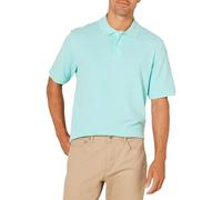 Amazon Essentials Men's Regular-Fit Cotton Pique Polo Shirt, Aqua, Medium