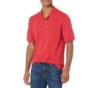 Amazon Essentials Men's Regular-Fit Cotton Pique Polo Shirt Shirt, -Red, Large