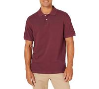 Amazon Essentials Men's Slim-Fit Cotton Pique Polo Shirt, Port, Large