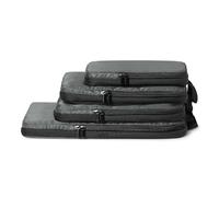 Amazon Essentials Packwürfel Kompression, Ultraleichte Organizer mit Reißverschluss, Recyceltes rPET, 4er-Pack, Grau, für Reisen