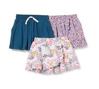 Amazon Essentials Strick-Skorts für Mädchen, 3er-Pack, marineblau, floral, Größe S