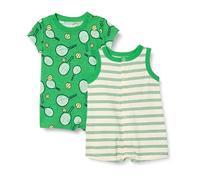Amazon Essentials Unisex Baby Ärmelloses Und Kurzärmliges Strampler-Set, 2er-Pack, Sportlich/Streifen, 0 Monate