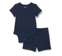 Amazon Essentials Unisex Baby Set aus Body und Shorts, Marineblau, Frühchen