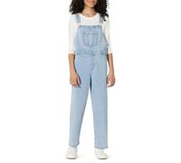 Amazon Essentials Unisex Kinder Jeans-Latzhose mit mittlerer Dehnbarkeit in Regular Fit, Hell-getöntes Eis, 11 Jahre