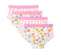 Amazon Essentials Unisex Kinder Töpfchen-Trainingshose aus Baumwolle, 4er Pack, Gingham/Blumen, 3 Jahre