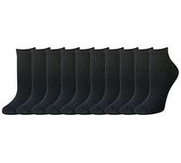 Amazon Essentials Women's 10-Pack Cotton Cushioned Ankle Socks, Black, Shoe Size: 8-12