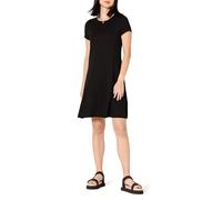 Amazon Essentials Women's Solid Short-Sleeve Scoopneck Swing Dress Dress, -Black, L