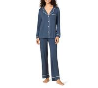 Amazon Essentials x Sofia Grainge Damen Pyjama-Set aus elastischer Modalfaser mit Langen Ärmeln und bodenlangem Unterteil, Dunkles Marineblau, M