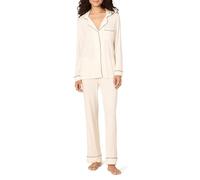 Amazon Essentials x Sofia Grainge Damen Pyjama-Set aus elastischer Modalfaser mit Langen Ärmeln und bodenlangem Unterteil, Elfenbein, XL