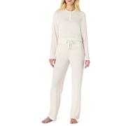 Amazon Essentials x Sofia Grainge Damen Regular-Fit Langärmeliges Henley-Schlafanzug-Set aus Modal Stretch, Elfenbein, XL