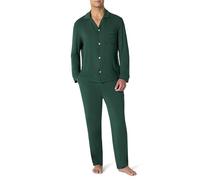 Amazon Essentials x Sofia Grainge Herren Relaxed-Fit Schlafanzug Pyjama-Set mit Knopfleiste aus Modal, Dunkelgrün, M