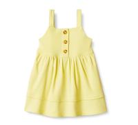 Amazon Essentials x Sofia Grainge Mädchen Lässiges Baumwollkleid im A-Linien-Schnitt, Hellgelb, 6-9 Monate