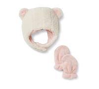 Amazon Essentials x Sofia Grainge Unisex Baby Set aus Mütze und Handschuhen, Elfenbein, XS (3-6 Monate)