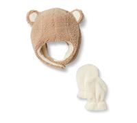 Amazon Essentials x Sofia Grainge Unisex Baby Set aus Mütze und Handschuhen, Helles Kamelbraun, XS (3-6 Monate)