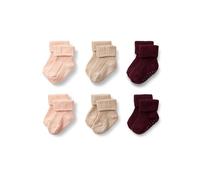 Amazon Essentials x Sofia Grainge Unisex Kinder Gestrickte Socken Mit Rundhalsausschnitt, 6 Paar, Bräunen/Burgunderrot/Rosa, 2-3 Jahre
