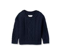 Amazon Essentials x Sofia Grainge Unisex Kinder Relaxed-Fit Strickpullover mit Rundhalsausschnitt, Marineblau, 9 Jahre