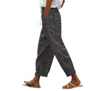Amazon Home Finds Damen Stretch Hose, 7/8 Leinenhose Damen Sommer Leicht Stoffhose Lockere Sommerhose Lässig Strandhose Mit Taschen Sommerhosen Frauen Festival Hose Damen