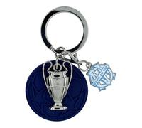 Amballcom Schlüsselanhänger UEFA Champions League 1993 Olympique de Marseille, OM Droit au Tor, Trophäe der Champions League, Fußballfans, Zubehör, emailliertes Metall, silber, Small