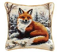 AMBATTERY 11CT Kissenbezug Zum Sticken Kreuzstich, Cartoon Tiere Stickset Kissenkreuzstichset Für Kissen Für Anfänger Zur Dekoration Von Wohnzimmer Und Schlafzimmer 45x45cm