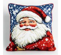 AMBATTERY 11CT Kreuzstich Kissen Set Vorgedruckt, Weihnachtsmann Kreuzstich, Bedrucktes Leinwand-Kissen-Stickset, Diy-Handarbeit, Kissen-Set, Stickkissen Set 45x45cm