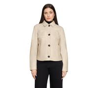 Lederjacke AMBER & JUNE "Damen mit Kragen", Damen, Gr. 34, beige, Obermaterial: 100% Polyurethan, 100% Polyester; Futter: 100% Polyester, gerade, Jacken (15651751-34) beige