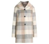 Amber & June Damen Kurzmantel mit Kapuze 38, Cream/Silver